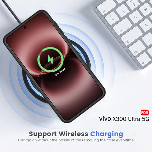 Image of TheGiftKart Hybrid Shockproof Back Cover Case for Vivo X300 Ultra 5G Compatible with MagSafe | Camera Protection Module | Hard Back Cover Case (PC & TPU, Translucent Smoke Matte Back, Black Sides)