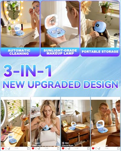 Image of Ultrasonic Contact Lens Cleaner and Contact Lens Applicator Tool Kit (Blue+Blue)