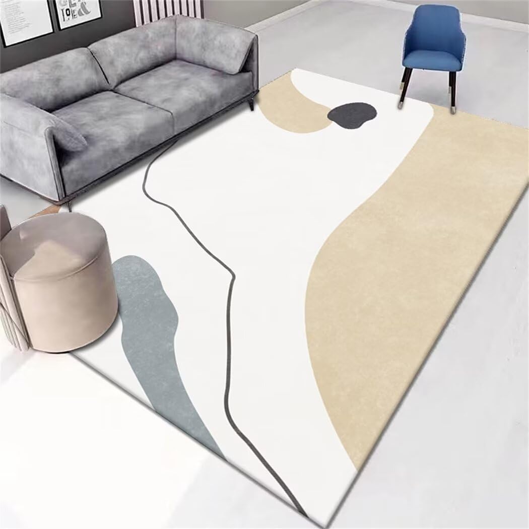 Grand tapis blanc lavable pour chambre d'enfant sans tache