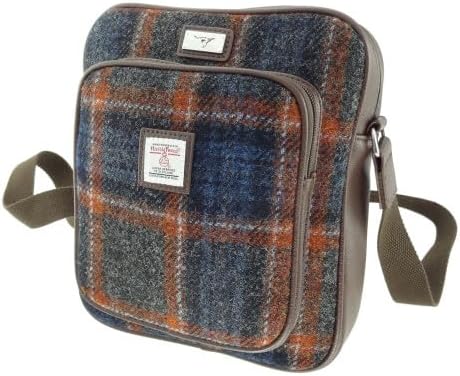 Glen Appin Harris Tweed Bannock Small Round Shoulder Bag Turquoise Che
