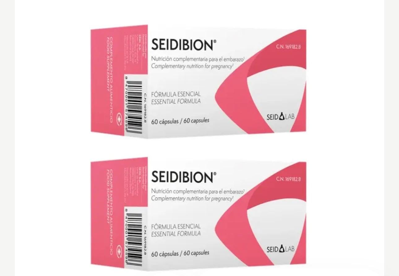 Seidiibion 60 Cápsulas Pack de 2 | Total 120 Cápsulas | Complemento alimenticio para preconcepción, embarazo y lactancia | Con DHA Omega-3, ácido fólico, hierro, yodo y vitaminas