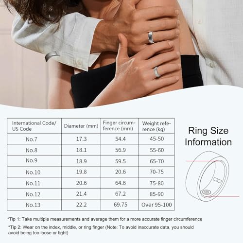 Smart Ring for Women Men,Fitness Tracker Ring with Heart Rate, Sleep Monitoring, Blood Oxygen, Step Counting for iOS and - Additional View