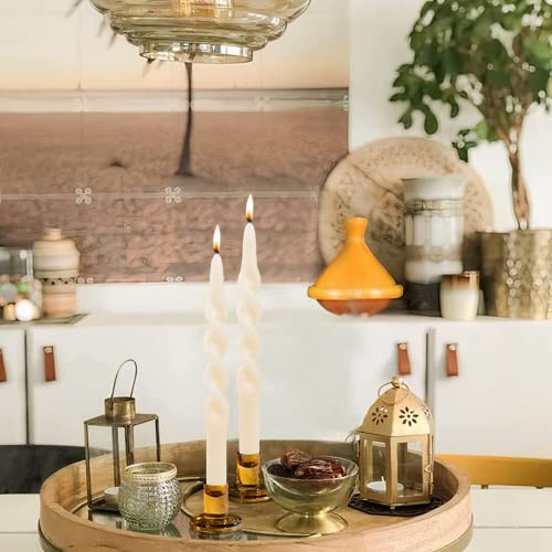 Maitreya Ivory Taper Candles Conical Stick Candles Spiral Taper Candles-Set Of 4 For Decoration Weddings Party Church-Unscented Dripless Candles,10Inch(C-Ivory) #TOP5