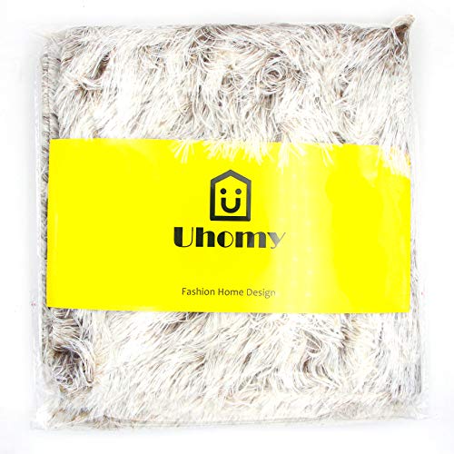 Uhomy Home Decorative Luxury Super Soft Style Artificial Fur Throw Pillow Case Double Side Fluffy Cushion Cover For Sofa/Bed Brown Khaki Ombre 18X18 Inch 45X45 Cm Set Of 2 #TOP6