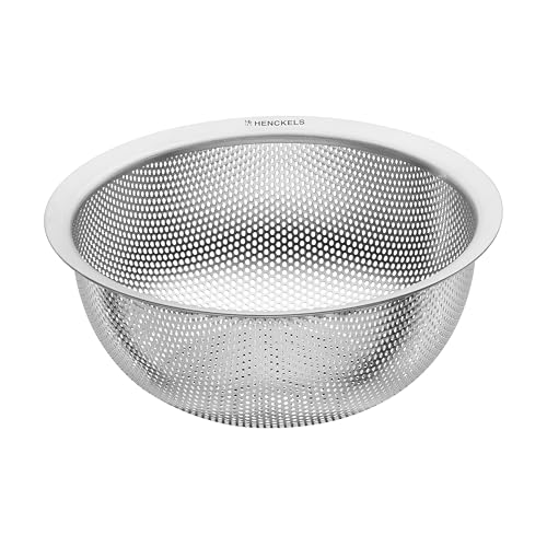 HENCKELS by ZWILLING TRIO Küchensieb 16 cm, rostfreier Loch-Edelstahl, Silber