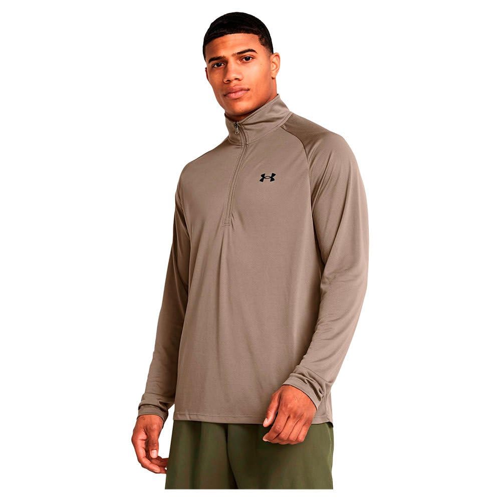 Under Armour Men's Tech 2.0 ½ Zip, (200) Taupe Dusk / / Black, Medium