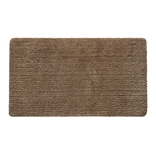 MIULEE Bath Mats Non Slip Bathroom Mats Shower Mat Absorbent Rug Large Rug Door Mat Inside Kitchen Rugs Carpet for Bathroom Bedroom Kitchen Entrance 70x120 cm Brown