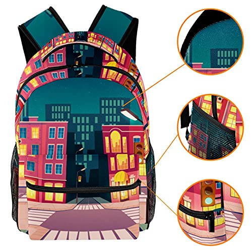 Sac à dos ergonomique grue rouge multicolore avec compartiment 10 pouces