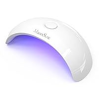 Vista 1 de Lámpara LED transportable para uñas MelodySusie, Violetilac 6 W mini secador de uñas, gel esmalte de uñas profesional, Blanco