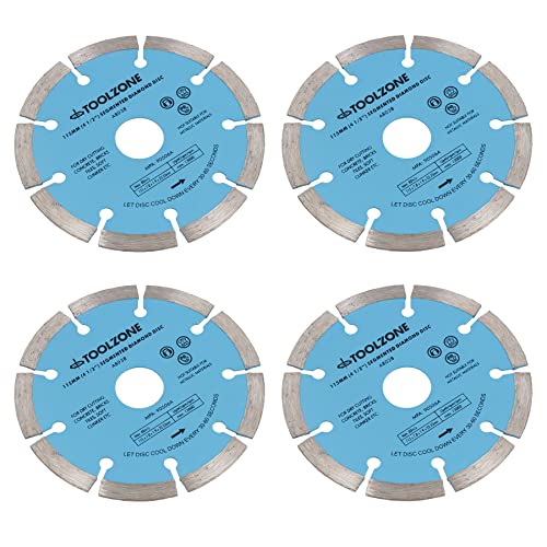 Disques à tronçonner segmentés 115 mm pour pierre et brique en lot de 4 pièces
