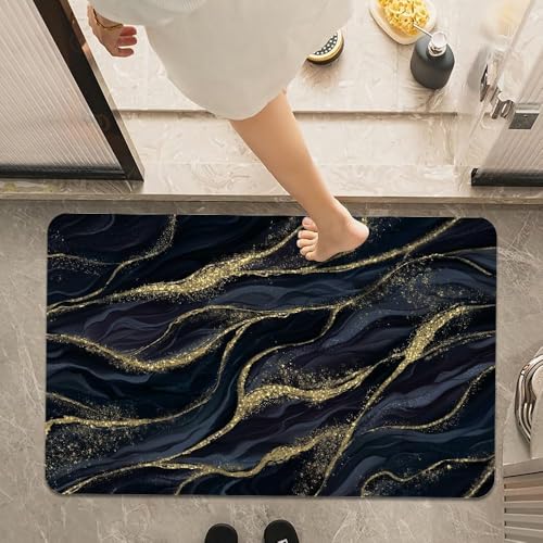 Image of FIGMENT 3D Anti-Slip Water Absorbent Bathroom Mat | Quick Dry Rectangular Bath Mat for Home, Kitchen Doorway, Office & Entryway Use | Soft, Odour-Free & Easy Clean Floor Mat (60x40 cm)
