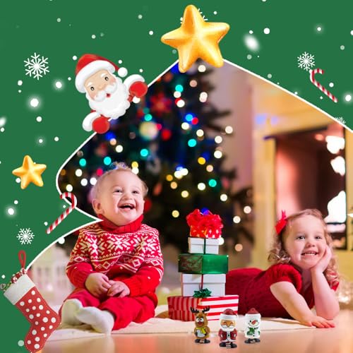 Generisch Aufziehspielzeug Weihnachten, 2025 Neu Figur Uhrwerk Spielzeug, Aufziehfigur Adventskalender Füllung Kinder Aufziehspielzeug Weihnacht Spielzeug Aufziehfigur für Geschenktütenfüller (4PC-C)