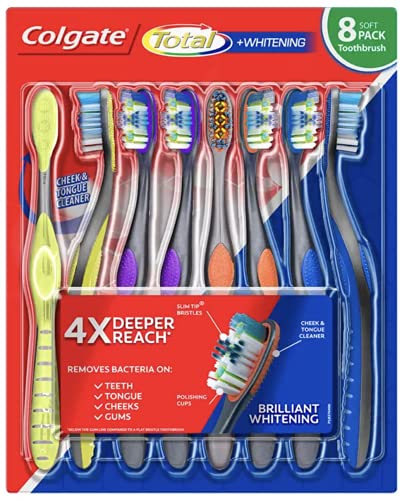 Cepillo dental Suave, Total + Whitening, 8 piezas