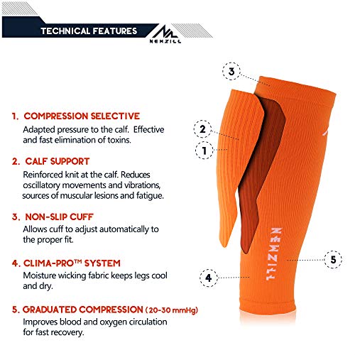 Image of NEWZILL Compression Calf Sleeves (20-30mmHg) for Men & Women - Perfect Option to Our Compression Socks - for Running, Shin Splint, Medical, Travel, Nursing