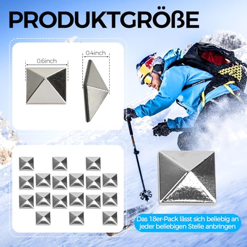 18 Stück Snowboard Stomp Pad,Selbstklebendes Ski Snowboard Stomp Pad,Winter-Schnee-Ski-Zubehör,rutschfeste Snowboard-Stomp-Pads für Winter Herren Damen Bietet Zusätzlichen Griff Beim Snowboarden