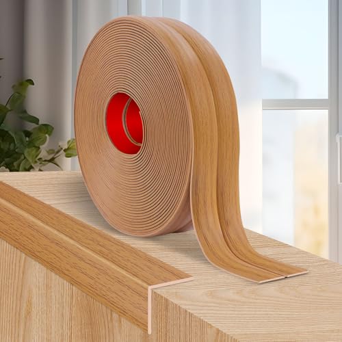 Molduras decorativas pared protector esquinas pared moldura adhesiva rodapie flexible (4cm×3m, Grano de madera amarillo)