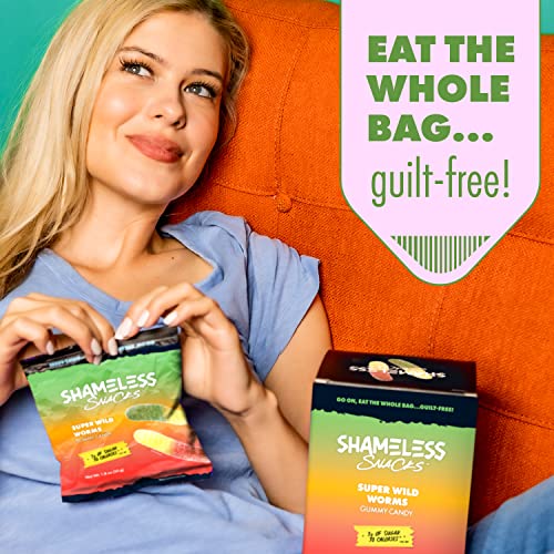 Shameless Low Carb Keto Gummy Bundle - Blue Raspberry, Green Apple & Super Wild Worms Gluten Free Candy #TOP7