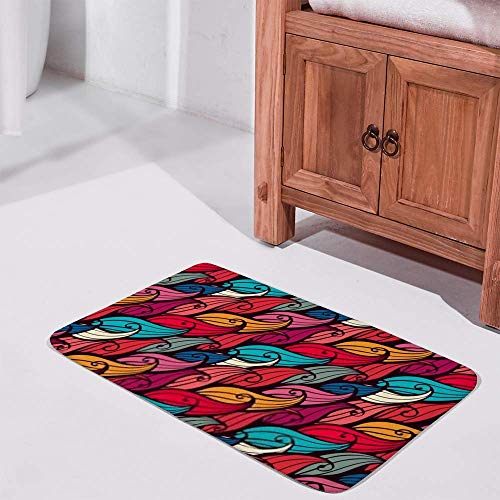 Tapis de bain antidérapant en microfibre de velours corail doux