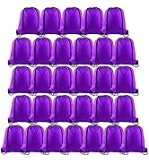 PLULON 30 Pcs Purple Drawstring Bags Bulk String Bags Drawstring Backpack Cinch Sack Backpack Bag...