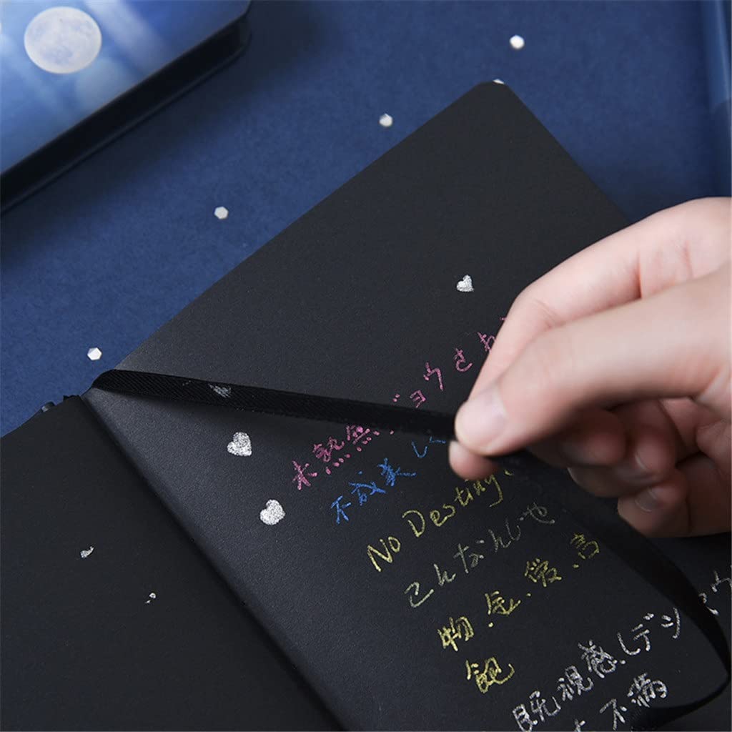 Couverture des papiers noirs Sketchbook Notebook Journal Diary Blank Notepad Stationery Gift (Color : C, Size : 128 * 188mm)