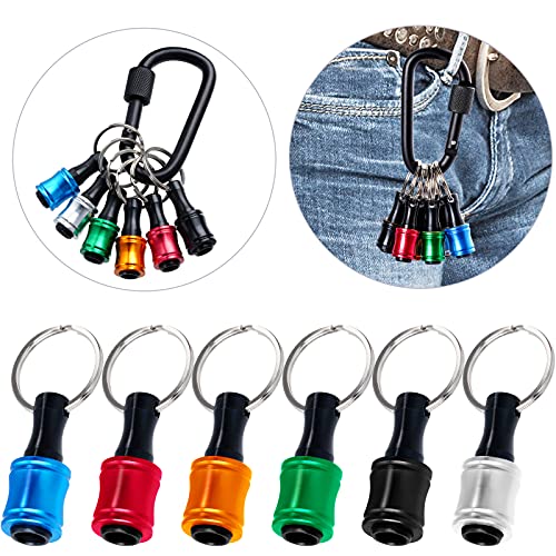 Sumersha 6Pcs 1/4 Inch Hex Shank Screwdriver Bits Holder Extension Bar Aluminum Alloy Keychain Screw Adapter Change Hand-Held Screwdrivers Drill Bit #TOP28