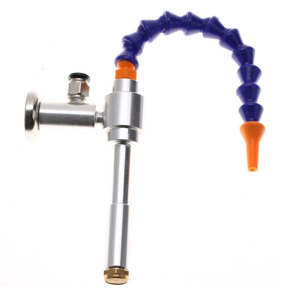 Akozon Pistola de aire frío de 130 mm, máquina de flujo de aire de refrigeración en seco con tubo flexible (08 + base magnética)