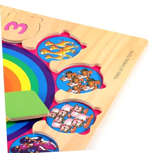 Image of PLUSPOINT Wooden Clock Learning Puzzle for Kids Teaching Time Learning Clock Early Learning Educational Toy Gift for 3 Year Old Toddler Baby Kids Montessori Toys for Toddlers (Puzzle Clock)