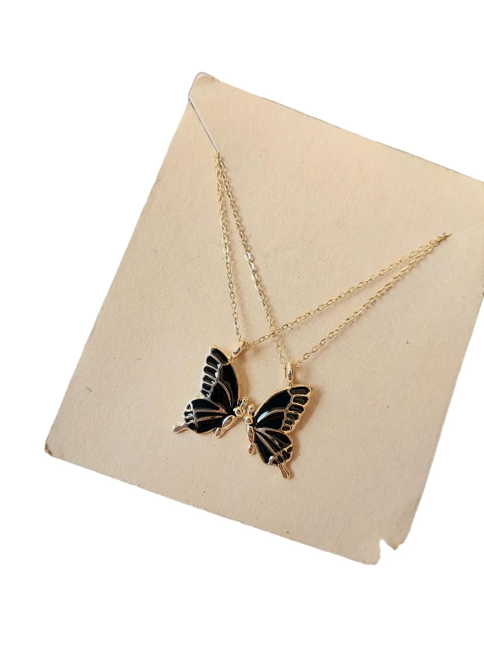 Octagon Hub Two Butterfly Necklace | Black Butterfly Wing Friendship Necklace Chain Pendent | Girlfriends Pendant Gift for Women & Girls (Golden) - 1 Pair (B0CVS2B9FP) Amazon Price History, Amazon Price Tracker