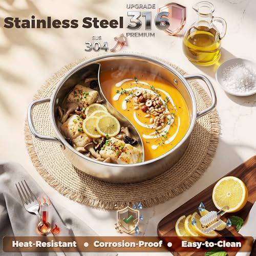 TOPWIT 5.5QT Double-Flavor Pot