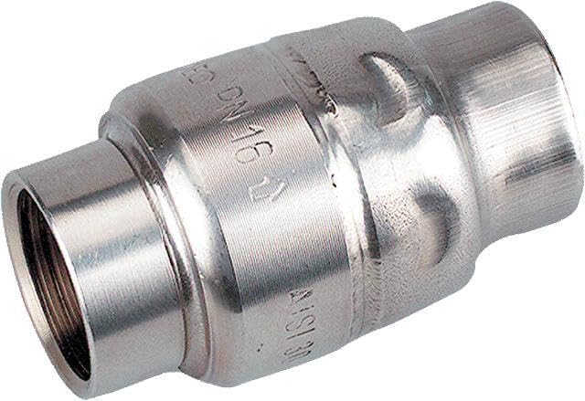Válvula antirretorno RV-G3/8I-G3/8I-16-1.4401-FKM - de acero inoxidable con rosca hembra G