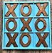 HomeRoots Vintage Aqua Rustic Handmade Aqua and Chestnut Giant Tic Tac Toe