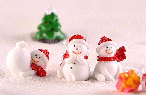 Miniatura 8 de 17 figuras miniatura de Navidad de resina para ocultar Papá Noel, muñeco de nieve, pingüino, reno, árbol de Navidad para mesa de jardín, globo