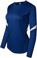 Epic Sports Women's Long Sleeve Cooling Volleyball Jersey - 100% Polyester V-Neck, 2-Way Stretch, Lightweight Performance
