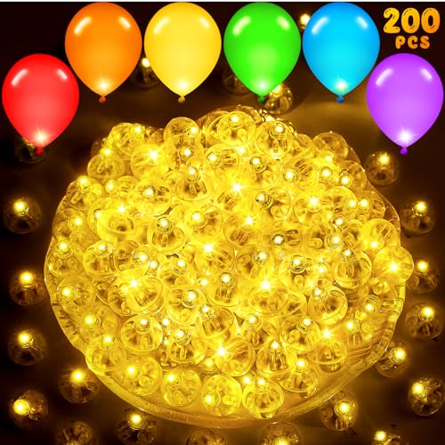 100 LED-Ballons Lichter +100 Luftballons Geburtstag, Mini Led Licht, Warmweiß Ballonlichter, Runde Led Ballonlichter, Party Licht Leuchtende Luftballons für Geburtstag Hochzeit Karneval Einschulung