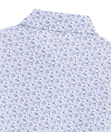 Image of vineyard vines Boys' Printed Sankaty Performance Polo, Multi Sports White, L