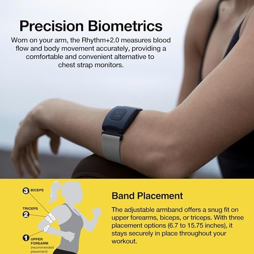 Scosche 027RTHM2.0-AZ Rhythm R+2.0: Advanced Waterproof & Dustproof Heart Rate Monitor Armband With Ant+ & Ble Bluetooth Smart For Accurate Workout Tracking Compatible With Smartphones, Wahoo, Peloton thumb #2