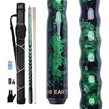 AB Earth Ergonomic Design 13mm Tip 58' Maple Pool Cue Stick Kit with Hard Case (Green, 20oz)