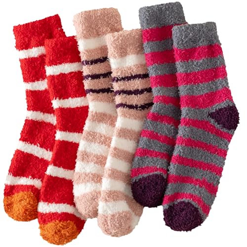 3 Pairs Super Soft and Cozy Fuzzy Winter Socks for Women