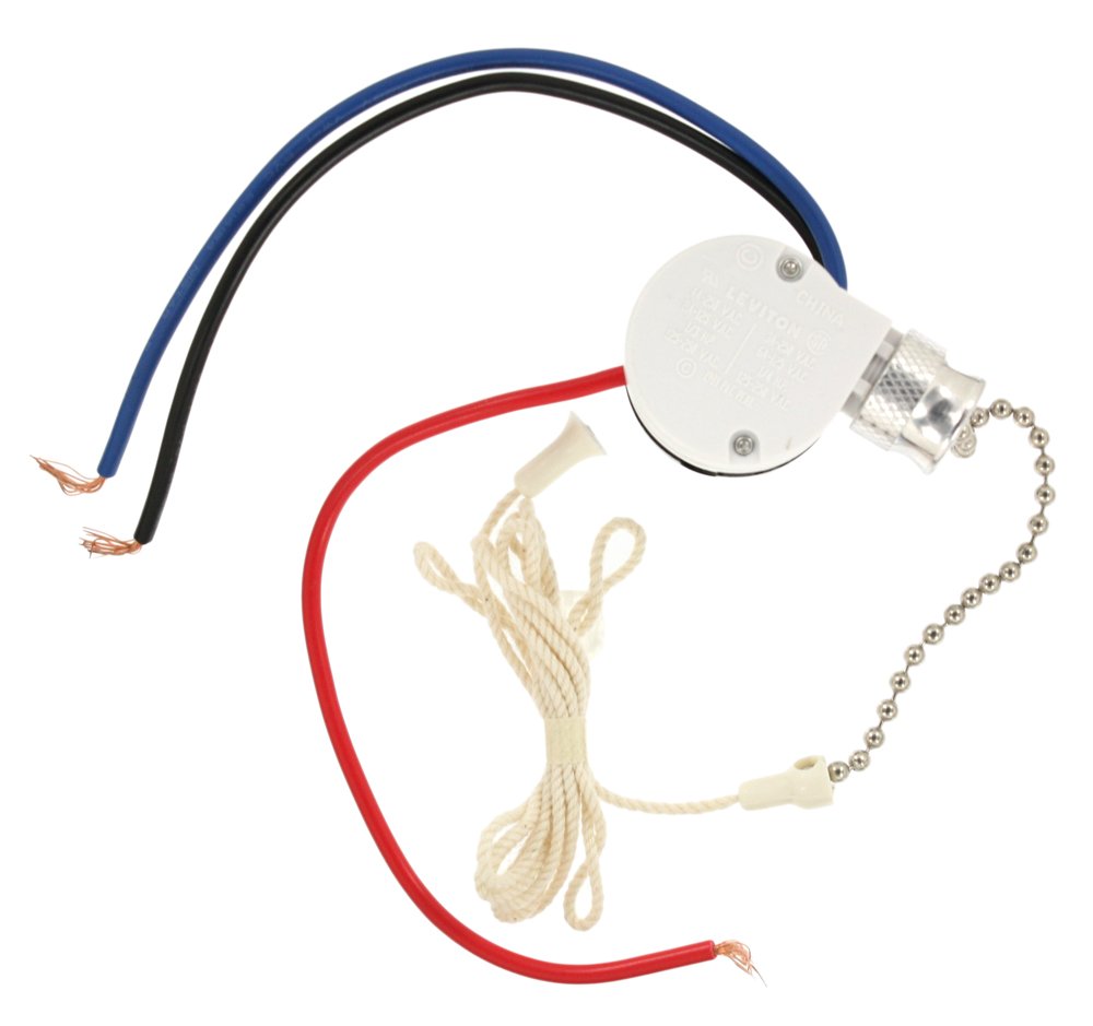 Leviton Pull Chain Switch, Three Speed, Four Position, 1691-50