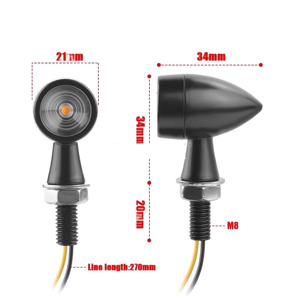Frecce Moto 8 mm moto mini turn segnali luce lampeggiante 12v(4PCS)