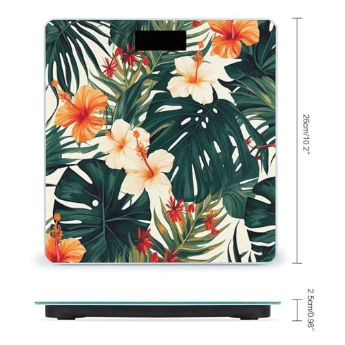 Balanza Digital de Baño con Diseño Tropical y Capacidad 400lb miniatura 2