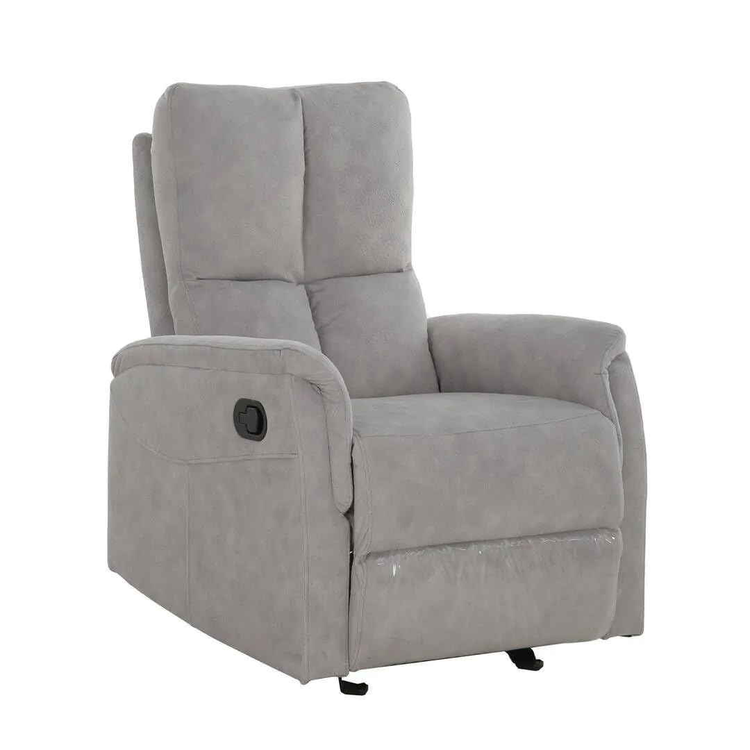 SHIITO | Sillón Balancín | con Sistema Relax Manual | Tapizado en Tela | Modelo AJAX - Gris | 102,5 x 91 x 77 cm