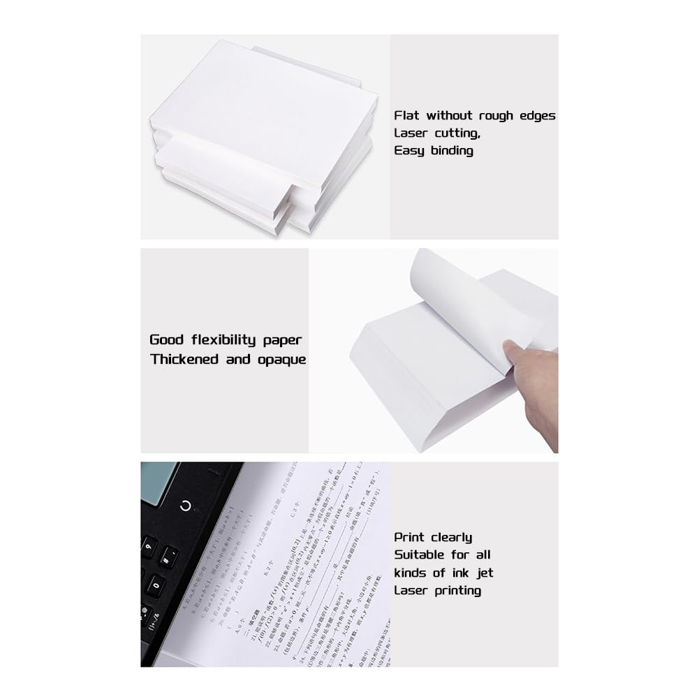 CONFUSE Carta per Fotocopie A4 Carta per Stampante 8,27x11,69 Pollici Bianca, Carta Bianca, Forniture per Ufficio (500 Fogli)