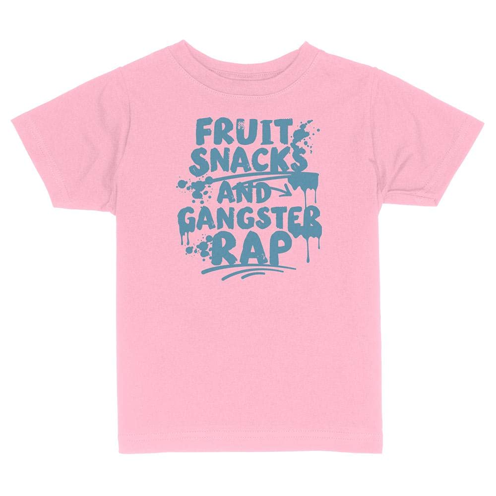 Fruit Snacks and Gangster Rap Toddler Kids T-Shirt 2T Light Pink