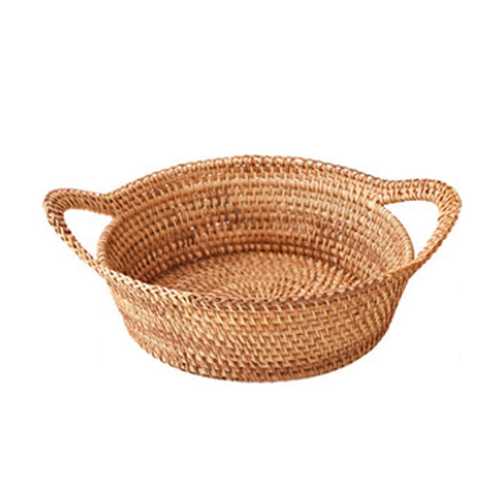 KDEKIFN Panier de Rangement tissé en rotin, Panier de Rangement pour collations et Fruits secs, Plateau de Rangement pour Fruits ménagers