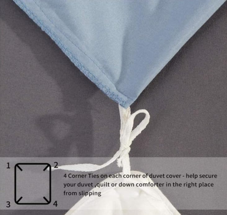 Housse couette 1 personne microfibre premium au motif feuilles vertes et finitions soignées
