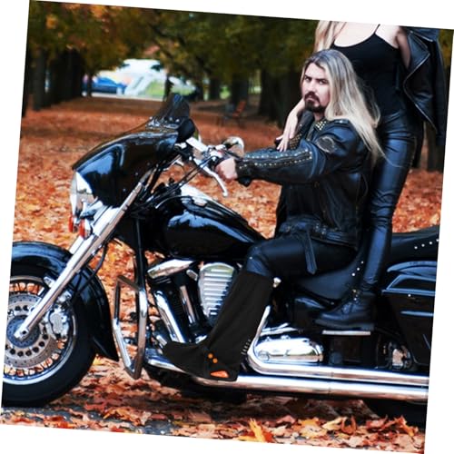 Cubiertas reutilizables para zapatos contra la lluvia POPETPOP, 1 par, talla XL, para hombre y mujer, cubrebotas antideslizantes para motocicleta y actividades al aire libre, protección para clima frío miniatura 6