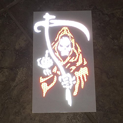Image of customTAYLOR33 High Intensity Grade Reflective Grim Reaper Decal (7 inches X 4 inches)
