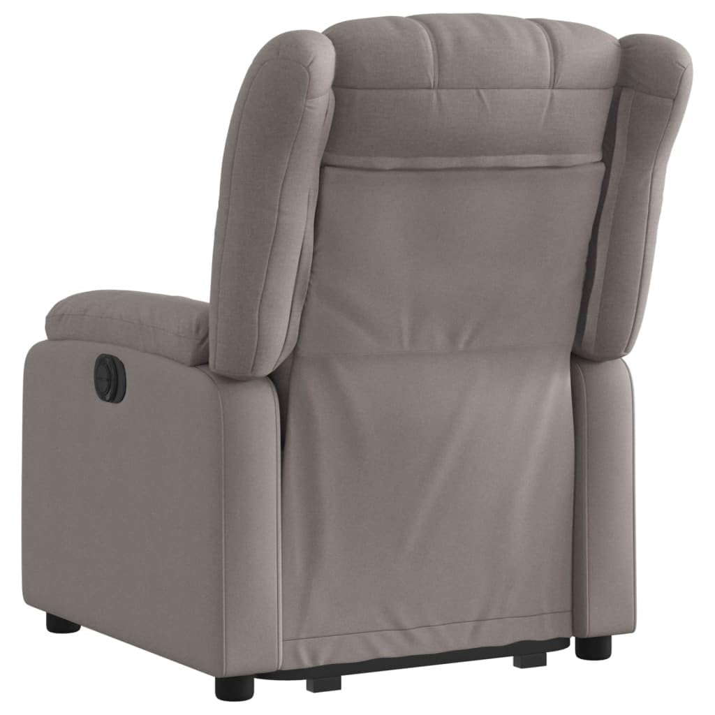Poltrona Relax Elettrica Taupe Stoff Con Alzata