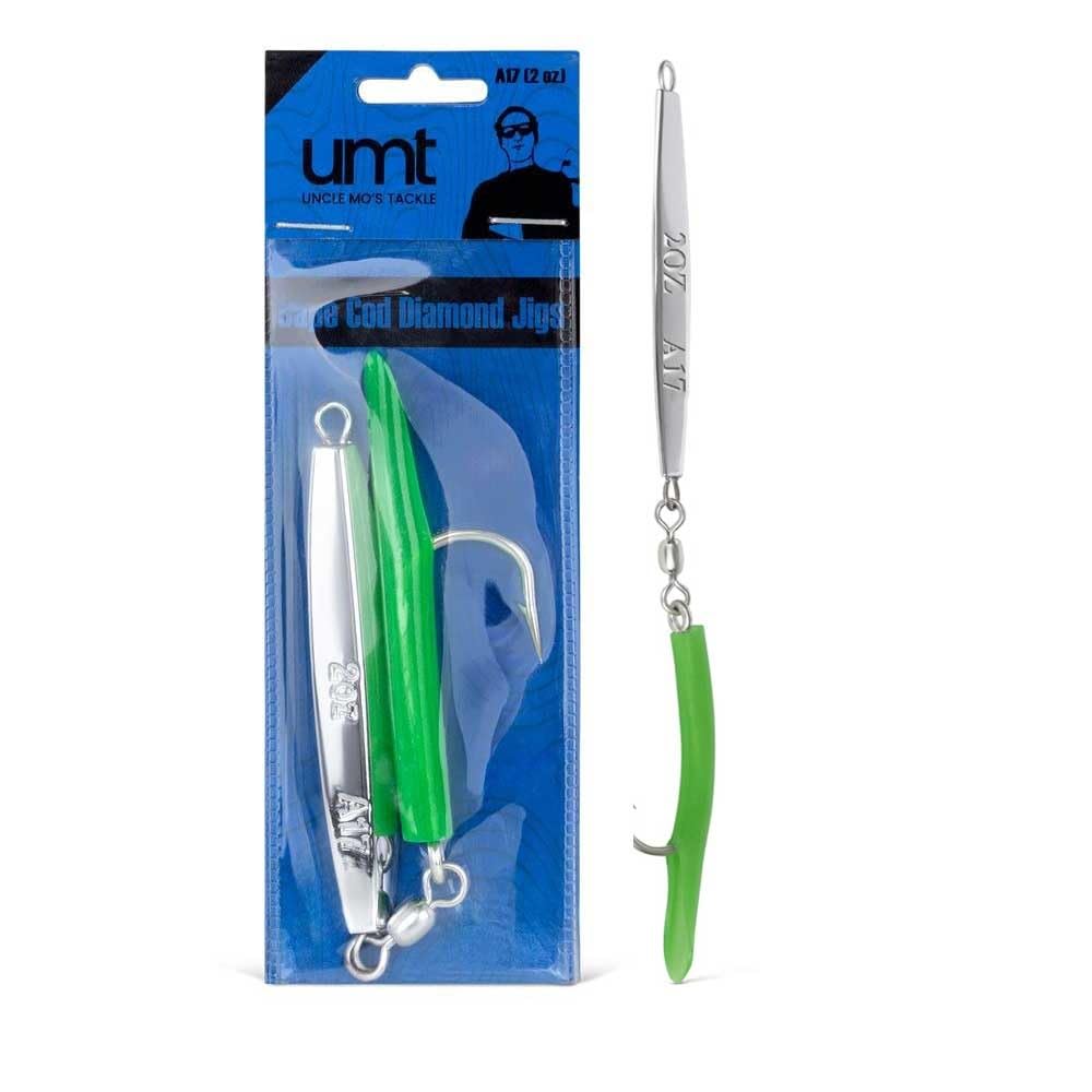 Amazon.com : UMT A17 Cape Cod Diamond Jig 2oz Chrome Green Rubber Teaser 6/0 Custom Mustad Hook for Tuna, Stripers, Bluefish & Sea Bass : Sports & Outdoors Amazon.com : UMT A17 Cape Cod Diamond Jig 2oz Chrome Green Rubber Teaser 6/0 Custom Mustad Hook for Tuna, Stripers, Bluefish & Sea Bass : Sports & Outdoors